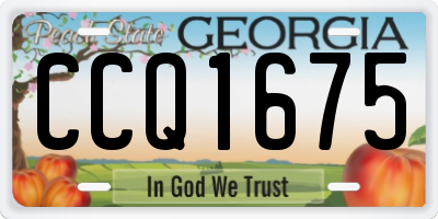 GA license plate CCQ1675