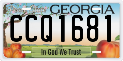 GA license plate CCQ1681