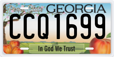 GA license plate CCQ1699