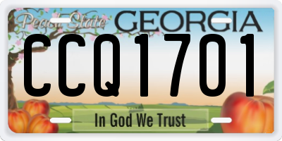 GA license plate CCQ1701