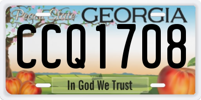 GA license plate CCQ1708
