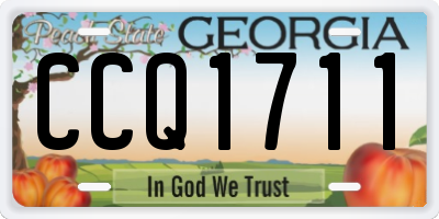 GA license plate CCQ1711