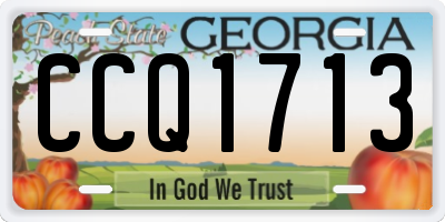 GA license plate CCQ1713
