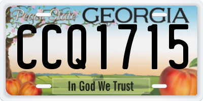GA license plate CCQ1715