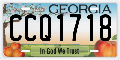 GA license plate CCQ1718