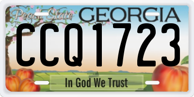 GA license plate CCQ1723