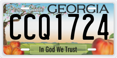 GA license plate CCQ1724