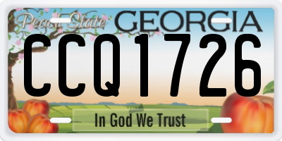 GA license plate CCQ1726
