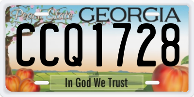 GA license plate CCQ1728