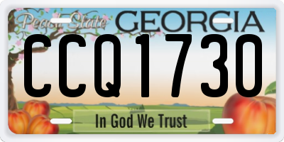 GA license plate CCQ1730