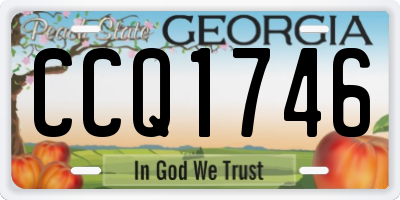 GA license plate CCQ1746