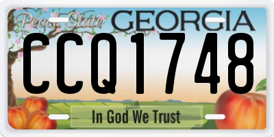 GA license plate CCQ1748