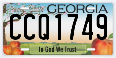 GA license plate CCQ1749