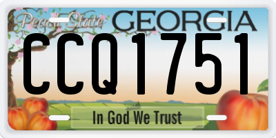 GA license plate CCQ1751