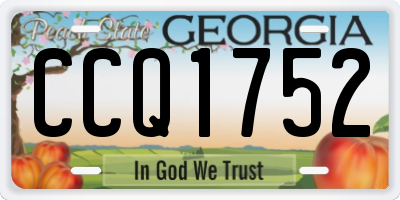 GA license plate CCQ1752