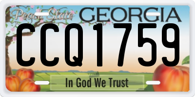 GA license plate CCQ1759