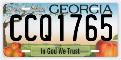 GA license plate CCQ1765