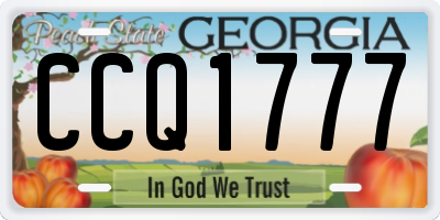 GA license plate CCQ1777