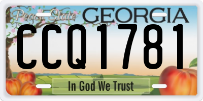 GA license plate CCQ1781