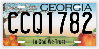 GA license plate CCQ1782