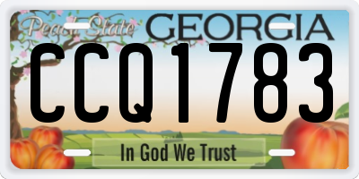 GA license plate CCQ1783