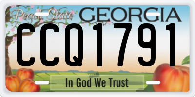 GA license plate CCQ1791