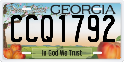 GA license plate CCQ1792