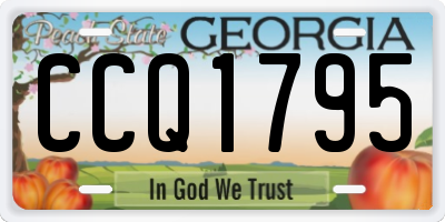 GA license plate CCQ1795