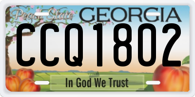 GA license plate CCQ1802