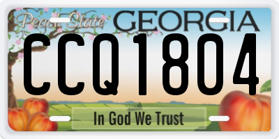 GA license plate CCQ1804