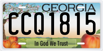 GA license plate CCQ1815