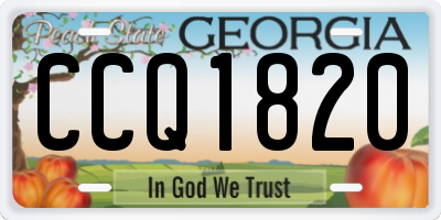 GA license plate CCQ1820