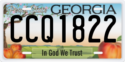GA license plate CCQ1822