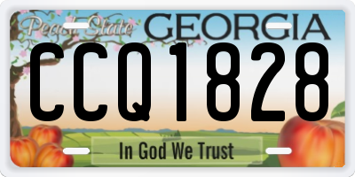 GA license plate CCQ1828