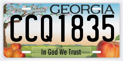 GA license plate CCQ1835