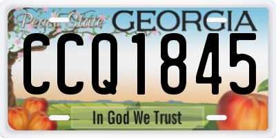 GA license plate CCQ1845