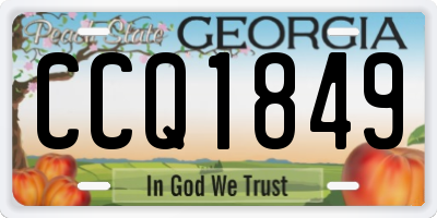 GA license plate CCQ1849