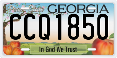 GA license plate CCQ1850