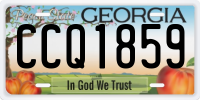 GA license plate CCQ1859