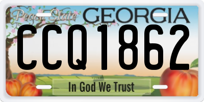 GA license plate CCQ1862
