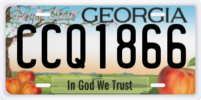 GA license plate CCQ1866