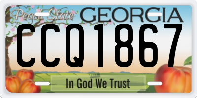 GA license plate CCQ1867
