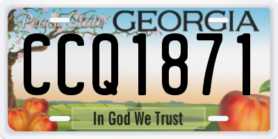 GA license plate CCQ1871