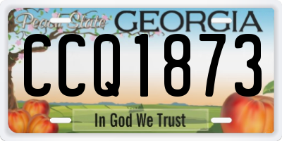 GA license plate CCQ1873
