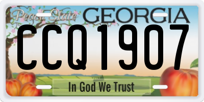 GA license plate CCQ1907