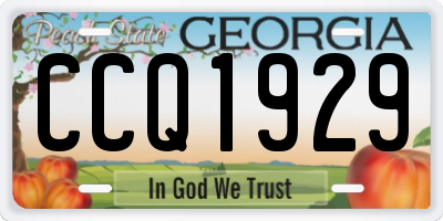 GA license plate CCQ1929