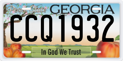 GA license plate CCQ1932