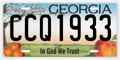 GA license plate CCQ1933