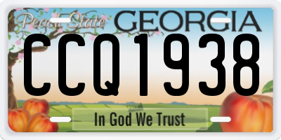 GA license plate CCQ1938