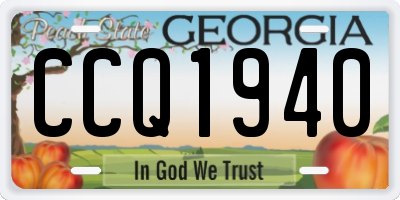 GA license plate CCQ1940